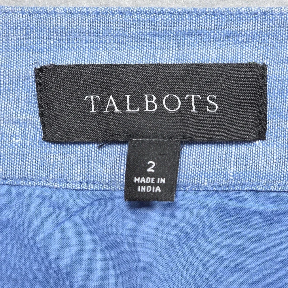Talbots Floral Embroidered Linen Skirt Womens 2 Lined Short Boho‎ Colorful Blue